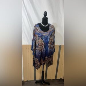 Live and Let Live Blue and Brown Maxi Dress